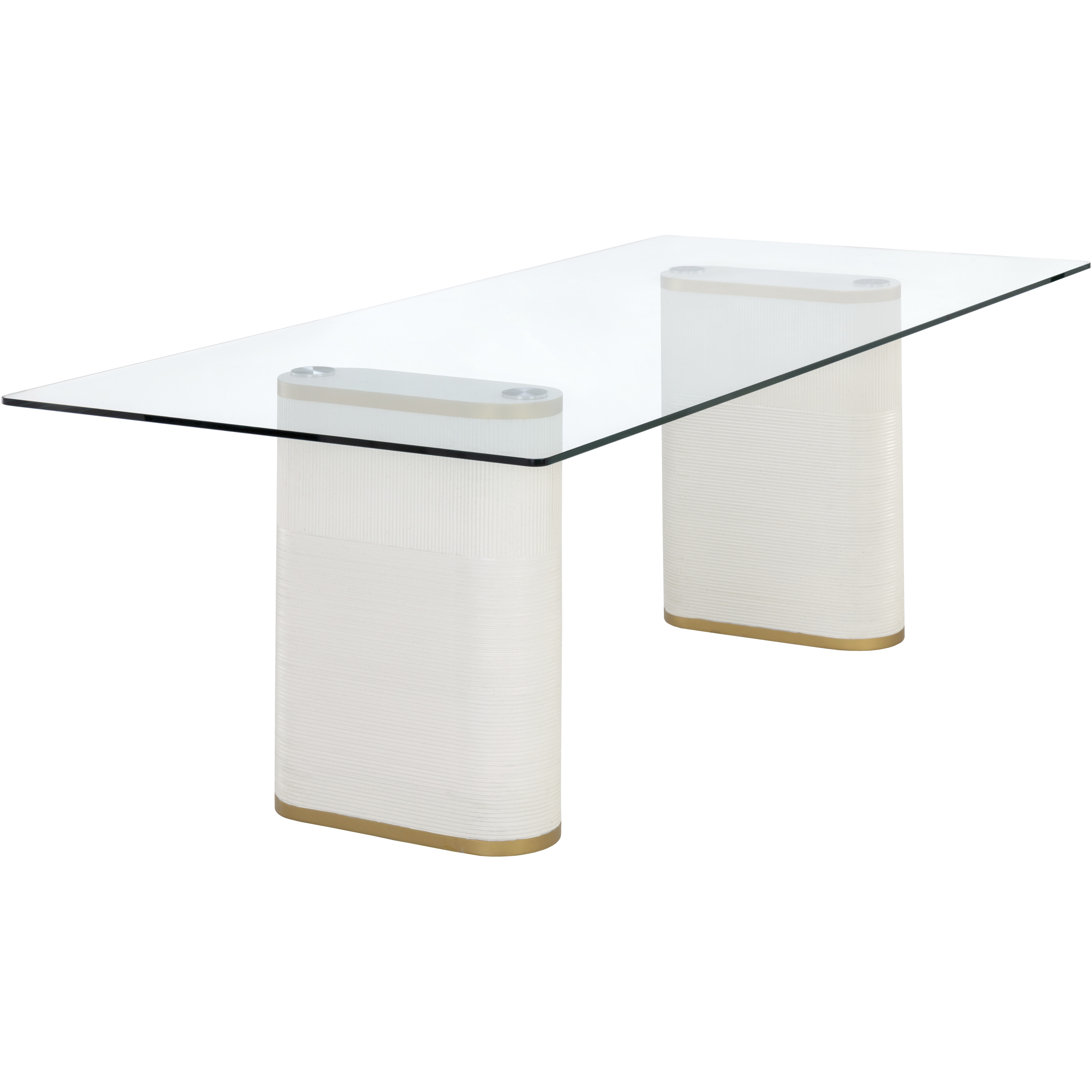 Aemond 86.5 X 41.25 inch Clear / White Outdoor Dining Table